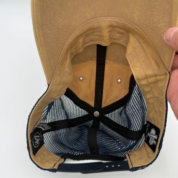 47 Brand Penn State Nittany Lions Trucker Hat Tan Navy Snapback College Vault - Picture 5 of 7